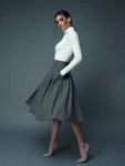 Wool skirt, pleated skirt, gray skirt, winter skirt, midi skirt, women skirt, warm skirt, full skirt, office skirt, 109 | 여성, 패션