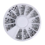 2000 개 1.5 미리메터 라운드 반짝이 네일 아트 네일 다이아몬드 손톱 휠 클리어 투명 3D 네일 매니큐어 DIY 장식 | Nail art... 