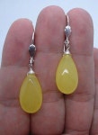 Smooth Honey Yellow Chalcedony Sterling Silver Earrings !! A0811 #earringshandmade | 악세사리, 귀걸이, 비즈