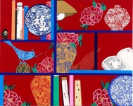 현대민화, 책거리,kimminsu1004#art... rain #red #부귀영화#exhibition #textiledesign #te… | 팝아트, 한국의 미술, 그림