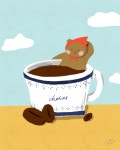 그림그리는 초이씨 | Illustrator on Instagram: 월요일엔 커피수혈 ☕🫠️ lazy afternoon, Bear is resting comfortably.