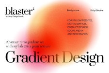 BLASTER Retro Gradient Textures | 포스터 디자인, 웹디자인, 그래픽 디자인 포스터