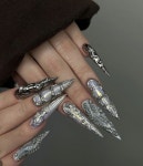 Pin by ㅤ on ㅤㅤㅤㅤㅤㅤ | Sliver nails, Goth nails, Rave nails