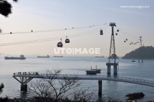 해상케이블카  Yanggiri, 사진, 해상, 바다, 케이블카, 공중, 운반, 운송, 수단, 기구, 기계, 케이블, 철탑, 여행, 배경 | 사진, 여행, 배경