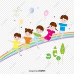 녹색 손으로 즐거운 어린이 캐릭터 삽화 원소 유치원 일러스트, 어린이 클립 아트, 함께, 캐릭터 PNG, 일러스트 및 벡터 에 대한 무료... 