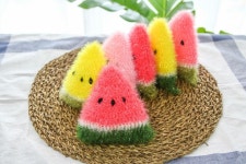 코바늘 초보 수세미뜨기 과일 수박수세미 Crochet scrubber fruit watermelon