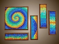 Awesome Glass Tile Wall Art - glass mosaic wall art | 사인 디자인, 원형, 디자인