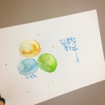 구로캘리/감성캘리/수채캘리/오늘은 달달한 마카롱이 생각나 손으로 그리고 손으로 쓰는 시간 가져보아여~^...