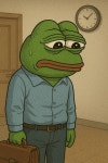 회사갈 생각에 스트레스 받는 페페