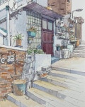 Pin page @drawing_bom7 on Instagram: “용산/ 후암동 해방촌이라... #용산 #후암동 #해방촌 #서울여행 #서울골… | Watercolor city, Art... 