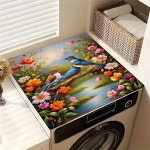 Temu｜1pc Polyester Drying Mat, Jit1pc, Floral Print, Absorbent Non-slip Dish Drying Pad, For Kitchen & Bathroom, Coffee Machine Mat, Kitchen... 