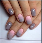 Grey and pink nails | 그라데이션 네일, 플라워 네일, 네일아트