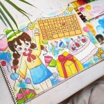 프랑프랑감성미술 on Instagram: “. . 초등부친구의 생일파티❤ . . 파티느낌주고싶다고 배경 채색한거보고 쌤이 깜짝 놀랬자낭... 