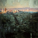 Last Light of San Francisco - 48 x 48 in. Oil on Panel 2013 | 유화, 배경, 그림