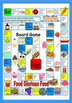 Juego muy divertido para aprender el tema de los alimentos en inglés. Worksheet | 보드게임, 영어 수업, 교육