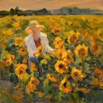“Sunflower Fields”. 10 x 10. Oil on Board. I recently visited these beautiful fields in Dover, NH. I love sunflowers! - 2023... 