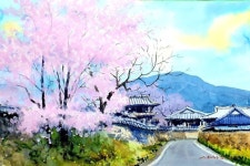 Jung in sung watercolor에 있는 insung Jung님의 핀 | 자연 사진, 풍경 수채화, 풍경 그림