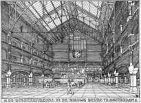 Beurs van Berlage, The Grote zaal (Grand hall). | Architecture rendering, Movement architecture, Architecture