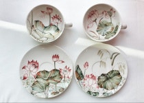 [ 고양시 도자기핸드페인팅 ] 고급과정 연꽃 : 네이버 블로그 - 2020 | 연꽃, 도기, 세라믹