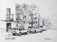 Gran de Sant Andreu - Pl. Comerç (Barcelona). Joaquim Francés (tinta|ink) | 드로잉, 그림, 펜