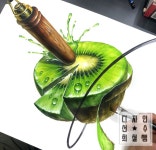 키위기초디자인(디자인선수희철쌤) | 과일 디자인, 그림 디자인, 미술 구도