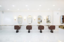 예쁜 헤어샵 미용실인테리어 대리석바닥 골드포인트 경대디자인 - 사무실인테리어 디자인 공사 비용견적 플랫폼 예쁜 헤어샵 미용실인테리어... 