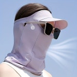 1 Pc Confortable Respirant Bandana en Soie de Glace Plein Visage Protection Solaire Peut Porter des Lunettes Masque de Cyclisme... 