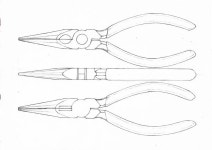 기초디자인 형태&구조의 이해 펜치 니퍼 (오투미술학원) | 산업 디자인 스케치, 제품 스케지, 스케치