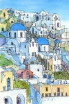 산토리노 풍경 여행 펜드로잉(어반스케치)