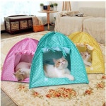 Doglemi Cat Pet Camping Tent House Foldable Bed Durable Cute Polka Dots Cave ** You can get more details by clicking on the image.... 