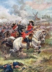 Duke of Marlborough leads the attack at the Battle of Blenheim 2nd August 1704 in the War of the Spanish Succession: picture by... 