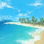 해변 그리기 oil pastel, 오일파스텔 드로잉