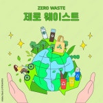 제로 웨이스트 - 환경 보호 포스터 Stock 벡터