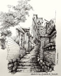 City drawing with pen | 건축 드로잉 아트, 어반 아트, 풍경 스케치