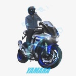 Yamaha illustration - 2020 | 오토바이, 포토샵, 번개