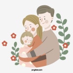 손으로 그린 만화 가족 일러스트 요소, 가족, 부모의, 어린이 PNG 일러스트 및 PSD 이미지 무료 다운로드 - Pngtree