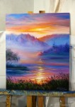 Buy Landscape Sunset oil painting on canvas … # shopping #landscape | 배경, 현실적인 그림, 오일 파스텔 드로잉