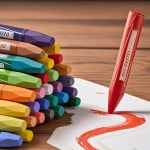 1 세트 어린이를위한 무독성 먼지가없는 오일 파스텔 크레용 유아 빨 수있는 그림 그리기 스케치 미술 용품