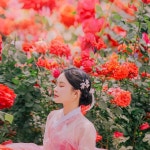 시작되었어요❣️ 아랑도 중랑천장미공원에서 장미 꽃잎을 한복에 오롯이 담은 장미 화보를 담고 왔어요💫 여리여리한 연분홍빛… | Hanbok