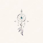 기호 • 기하학타투 꽃타투 달타투’s Instagram photo: “dreamcatcher🔮 드림캐쳐, 탄생석 디자인 입니다:D 도용x Do not copy 상담은... 