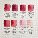 (퍼머넌트 카민) HWC_Holbein - crimson lake(크림슨 레이크) - carmine(카민) - rose madder(로즈 매더) - pyrrole rubin(피롤... 