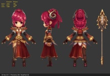 Atlantica lowpoly | 3d 캐릭터, 캐릭터 턴어라운드, 3d 모델링