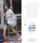 NewJeans Outfits บน Instagram: “230714 Leaving Music Bank Levis The Perfect Tee ₩39,000 Anni Lu Love is Love Necklace $168... 