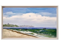 Oil On Canvas 파도, 파도소리, 모래사장 , 바람, 오가는 사람들, 멀리보이는 도시풍경, 예전 작품이야기/ 야외스케치 작품~바다풍경 (강릉... 