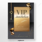 럭셔리 골드 Vip 초대 포스터 템플릿 PSD 다운로드, 디자인 자료 다운로드
