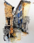sketch #sketchbook #pensketch #penandwatercolor #drawingdemo #frenchfusio… | 어반 아트, 도시 그림, 어반 스케쳐스