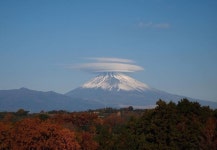 Cap clouds on Mt. Fuji | 후지 산