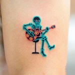 Z on Instagram: “Handpoked 💀🎸 Seoul July booking open dm me 서울 7월 예약 오픈 합니다 디엠 주세요” | Neon tattoo... 