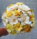 Yellow and Ivory  Roses Paper  Flower  Wedding by SweetPeasFlorals, $100.00 | 종이꽃