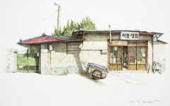 Pin page 한국작가 이미경님의 그림 | 집 그림, 어반 아트, 풍경화